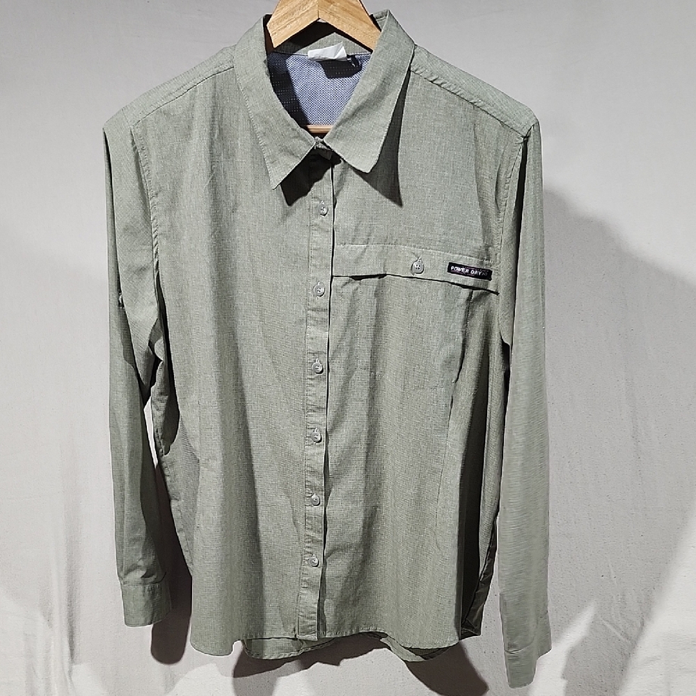 Little‎ Donkey Andy Power Dry Vented Men's Button-Up Fishing Shirt Size XL Tan